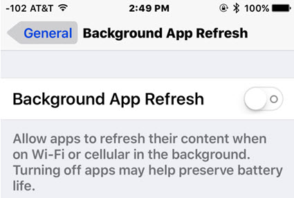disable background app