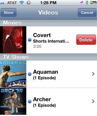 delete video iphone