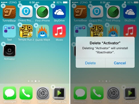 delete apps on iphone