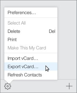 export contacts from icloud