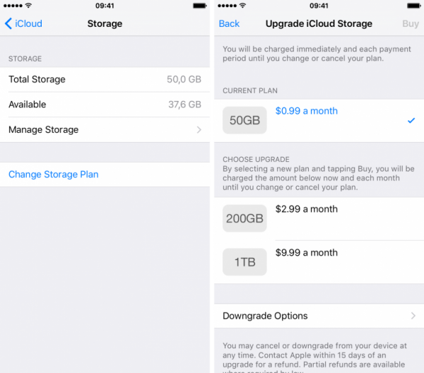 iCloud upgrades