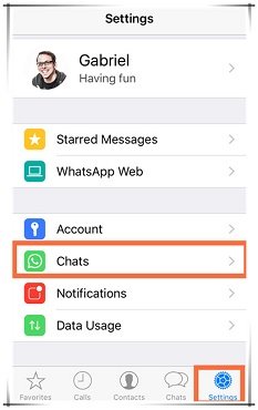 go to whatsapp settings and chats