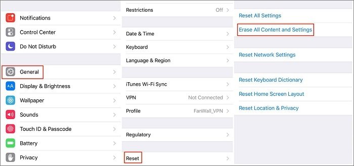 recover from iCloud backup-setting