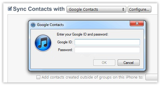 sync contatcs with gmail