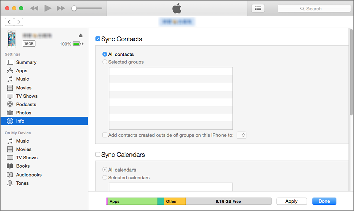 sync iphone contacts with itunes
