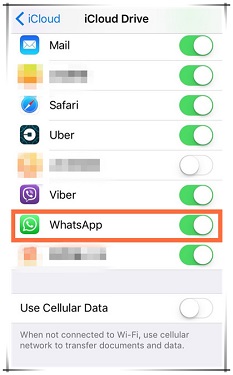 make sure that WhatsApp us turned on