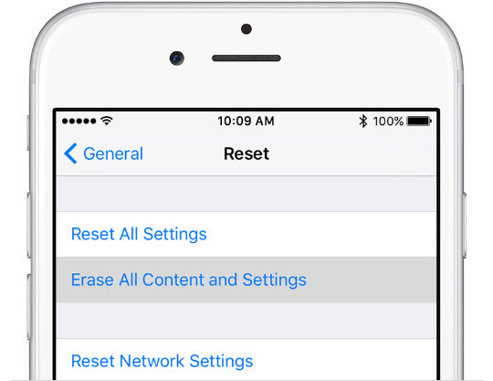 erase all content and settings iphone password lock