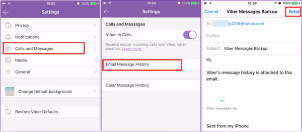 To history how chat export viber Viber email