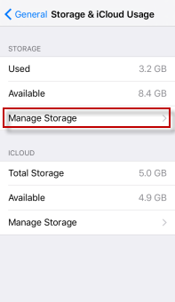 storage & iCloud usage