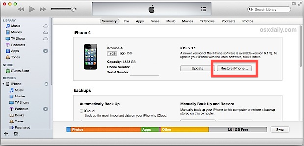 [Solved] How to Factory Reset iPhone 4/4s with iTunes