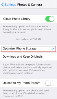 store photos on icloud
