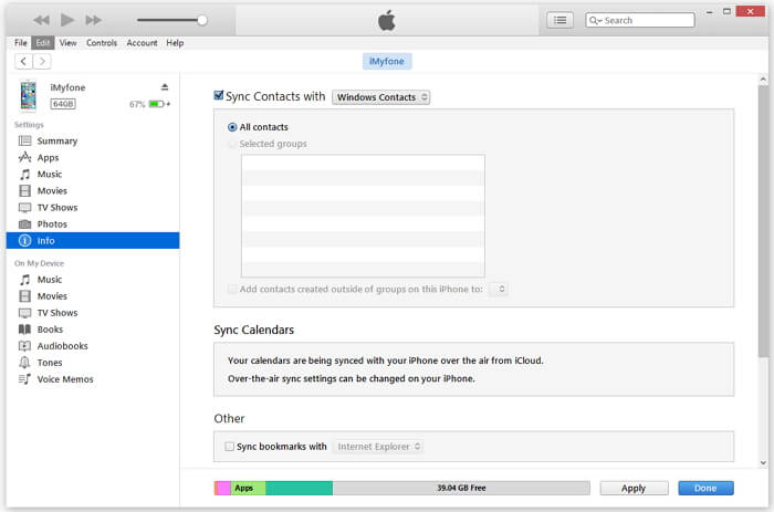  Export iPhone contacts to CSV using iTunes