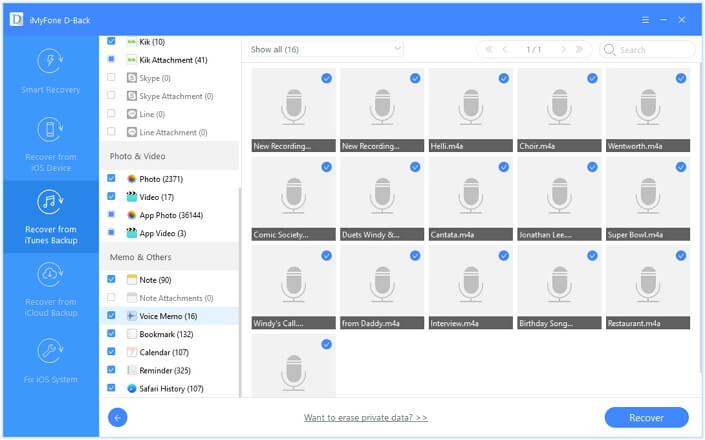 extract the voice memos