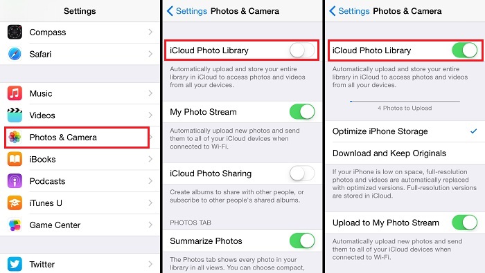 Store Photos in iCloud