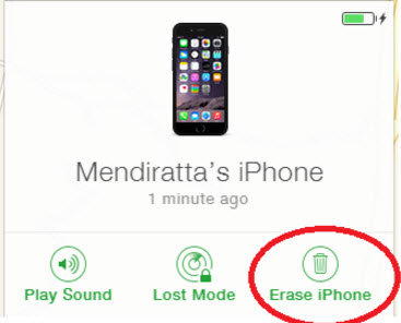 erase iphone remotely