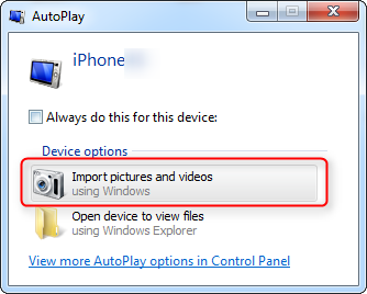 save photos and videos on iPhone via Auto Play