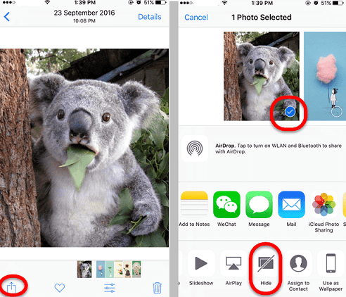 how to hide photos on iphone