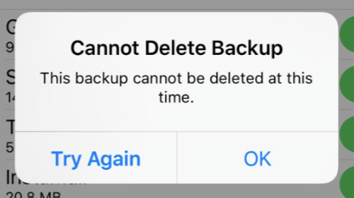 Cannot delete iCloud Backup