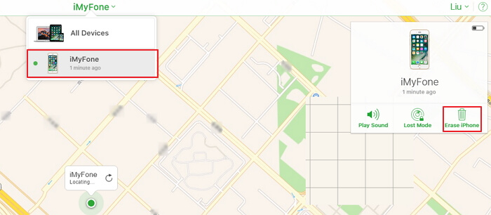 erase a device in find my iphone