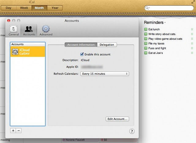 iCal reminders sync on Mac
