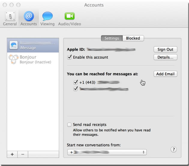 set up iMessage account on Mac