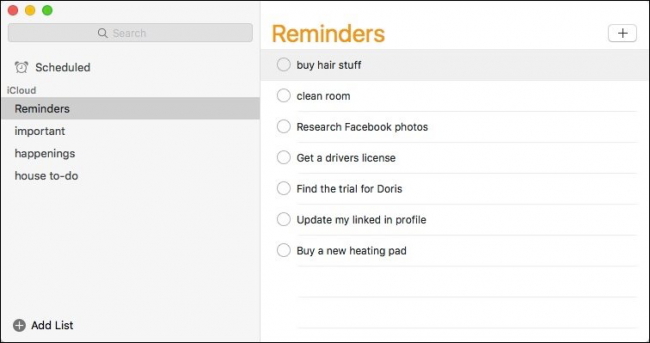 iPhone reminders on Mac