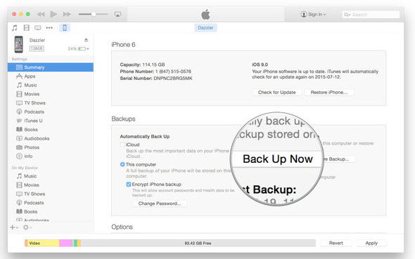 iTunes backup