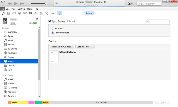 sync books from iPad to iTunes