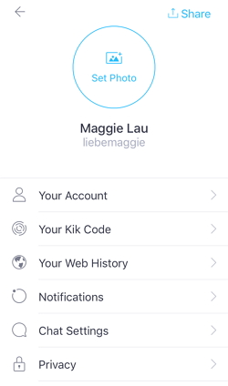 set Kik account