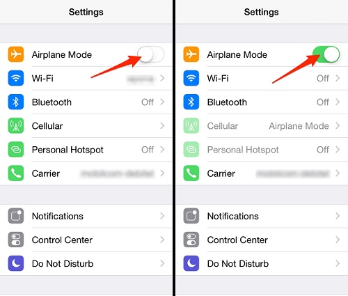 disable and enable Airplane Mode