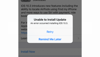 unable to install update