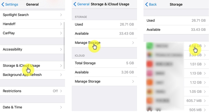 check the storage of iPhone