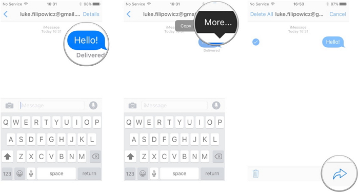 forward text messages from iphone to mac