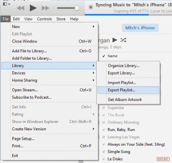 copy playlist from iPod to iTunes