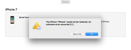 iphone could not be restored an unknown error occurred