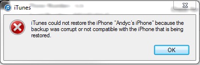 iPhone Could Not Be Restored