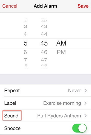 set a song as iphone alarm