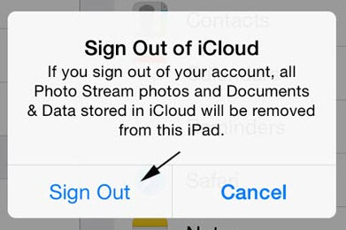 sign out of icloud