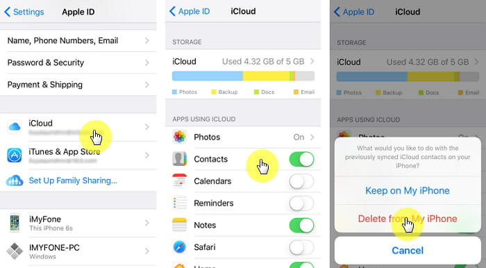 Toggle Contacts in iCloud Off and then on again