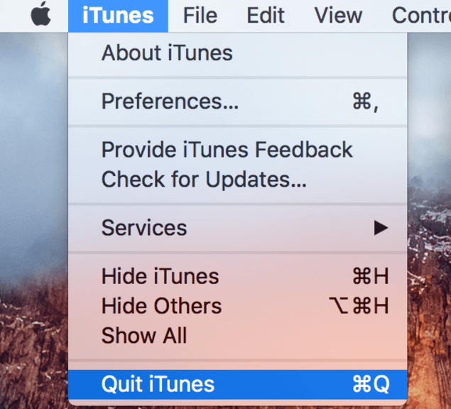 Quit iTunes