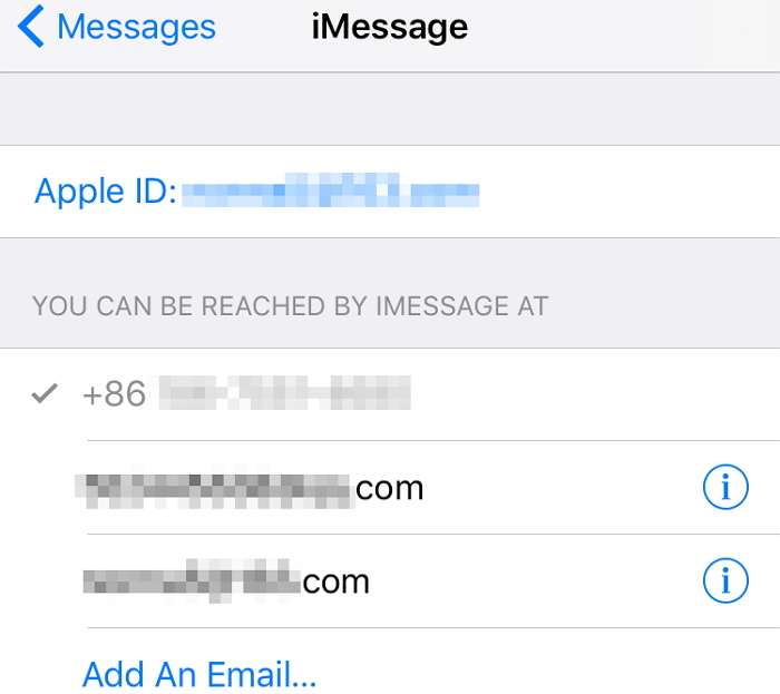 change email to number on imessage for mac