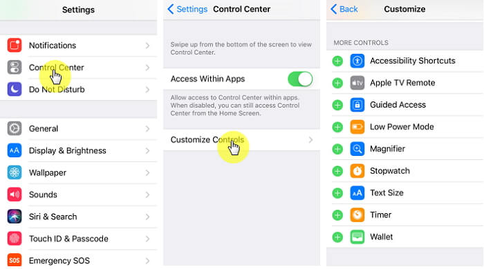 How to add Controls from Control Center in iOS 15 