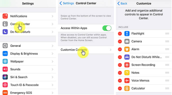 How to Remove Controls from Control Center in iOS 11 