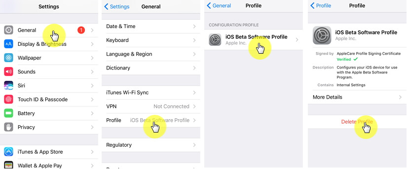 Delete an iOS Configuration Profile