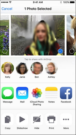 send photos through AirDrop