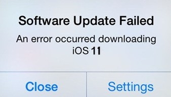 Software Update Failed error