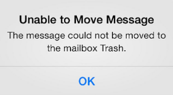 cannot move messages to mailbox trash