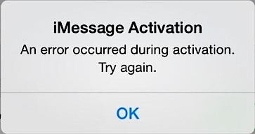 imessage activation error