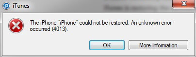 iTunes error 4013