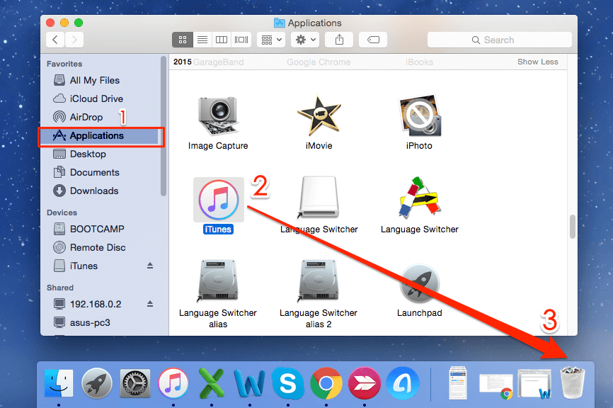 uninstall itunes and components on Mac